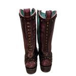 Corral Distressed Wine Zipper and Studs Purple Size 8.5 Photo 3