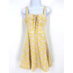 Diane Von Furstenberg  Women's‎ Luxe Lace Up Henna Diamonds Dress Yellow Size 6 Photo 15