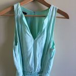 Mango  Suit chiffon mint green dress Belted‎ V Neck Photo 1