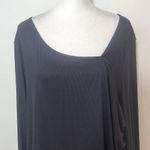 Lush Clothing Lush Black Ribbed Knit Top with Drawstring Ruching Size 3X Plus Size Black Top Photo 2