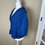 Anthropologie Elevenses Vintage Peplum Bubble Hem Blazer Blue Size 10 Photo 4