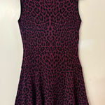 RVN | Dresses | Rvn Burgundy Leopard Print Mini Dress Sz Large Black Photo 0