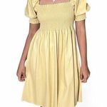 7 For All Mankind NWT yellow faux leather babydoll dress Photo 0