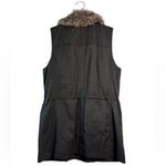 J. Jill Women’s Olive Green Faux Fur Trim Zip Vest Sleeveless Jacket Size XS Photo 1