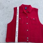 Lands' End Vintage Womens 14 100% Wool Red Western Sweater Vest Cowgirl Photo 2