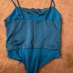 The Vanity Room Teal Cowl Neck Bodysuit  Photo 1