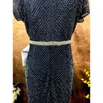 Mac Duggal  Beaded Butterfly Sleeve Column Gown - Midnight - size 8 Photo 13