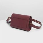 Charles and Keith NWT Burgundy Circular Push Lock Crossbody Bag Photo 1