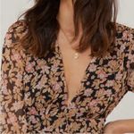 Nasty Gal floral print button down tea mini dress size 6 long sleeve fall Photo 8