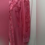G.D.S By HELENAM Camellia Rose Pink Midi Sleeve Dress with Embroidery Sz S Photo 5