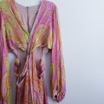 ZARA Bohemian Long Sleeve Open Side Paisley Mini Dress Photo 2