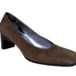 Bruno Magli Vintage Italian‎ Leather Suede Square Toe Stacked Heel Brown Size 7 Photo 0