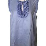 J.Crew periwinkle blue sleeveless ruffle front cotton top size 10 Photo 0