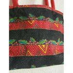 Laurel Burch Cat Tote Canvas Bag Sun N Sand Holly Purse Zip Red Black 12"x8" Photo 5