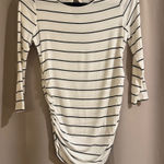 Motherhood  Black and White Striped 3/4 Sleeve Top Photo 0