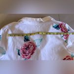 Croft & Barrow White Pink Rose Print Button Neck Polo Shirt size XL Photo 3
