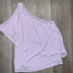 White House Black Market Size 4 Ruffled One Shoulder Dressy Top Lilac Purple Photo 2