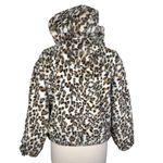 Lucky Brand NEW  Faux Fur Hooded Zip Jacket in Beige Leopard Women's Size XS Photo 3