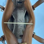 Michael Kors Brown Gold Metallic Print Top Zip Tote Bag Photo 5