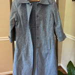 Bahari Light Blue Jacquard Trench Coat with Sheath Dress Size 14 Size M Photo 0