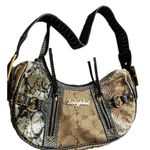 Baby Phat Vintage  Snake Skin Shoulder Hand Bag Gold Black White Stones NWT RARE Photo 4