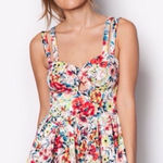 Material Girl Romper Scuba Floral Garden Print Size Large L Shabby Chic Party Photo 0