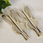 Silver and Pearl Bunny Rabbit Hair Clips Photo 3