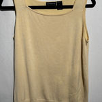 Liz Claiborne VTG Collection Butter Yellow Silk Blend Square Neck Knit Tank L Photo 0