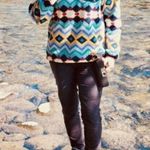 Patagonia Blue Green Yellow Synchilla Fleece Timber Twist Snap-T Pullover Jacket Photo 13