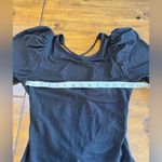 ASTR  The Label Medium Rib Multi Back Cutout Bodysuit In Black Long Puff Sleeve Photo 8