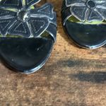 Bruno Magli Black Petal design peep toe heels size 6.5 Green Photo 7