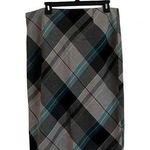 R.Q.T. Pencil skirt turquoise grey plaid size 12 Gray Photo 0
