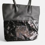 Lancome Black vinyl tote hand shoulder bag (14” x 14”) Photo 0