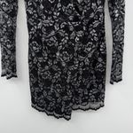 NBD Revolve  Laney Wrap‎ Dress Women’s Size Small Black Silver Mesh Lace Floral Photo 3
