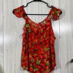 Anthropologie Ruffle Strawberry Tank Top size 2 Photo 2