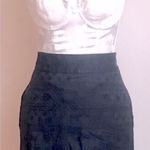 DKNY Black Embroidered Pencil Skirt: High Waist & Knee Length, Straight A-Line, Sz. 2 Photo 0