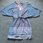 Peppermint  Pink and Blue Chiffon Wrap Mini Dress Photo 5