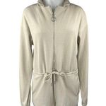 Princess Polly NEW  Gabriella Beige Long Sleeve Zipper Playsuit Jumpsuit Romper 4 Photo 0