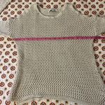 Evereve John + Jenn Beige Open Knit Cold Shoulder Boho Sweater Size XS/S Photo 3