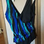 Black and Blue beach belle Striped Swimsuit 16 Photo 0