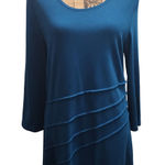 NorthStyle Teal Blue Ruched Sleeve Tunic Dress Size L Green Size L Photo 0