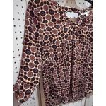 Daniel Rainn  Womens S Geometric Print Keyhole Neck 3/4 Sleeve Blouse Top Photo 1