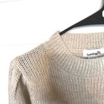 Luvlink XS Pullover Sweater Puff Sleeve Crewneck Beige Knitwear Cottagecore Y2K Tan Photo 3