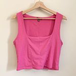 Revolve AFRM Pink Ribbed Square Neckline Sleeveless Crop Top US Medium Photo 0