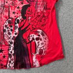 Disney Villains Beware Short Sleeve Graphic Tee Shirt Women's XL Red Cruella Photo 1