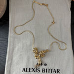 Alexis Bittar NWOT  Gold Necklace with Crystal Drops Photo 4
