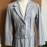 Mallard Point Vintage 1970’s Pastel Striped Blazer & Skirt Suit Set Small Photo 2