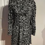 Topshop NWT Keyhole Floral Print Long sleeve Flare Overlay Black White Cutouts Backless Open back mini dress Casual Relaxed Tired Party Photo 0