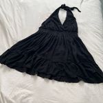 Ocean Drive  Halter Open Back Dress Black Ruffled Hem Boho Bohemian Mini Medium Photo 8