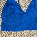 Aerie Nwt medium Satin Royal Blue crop top Longline Bralette Photo 3